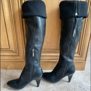 Guess Black Leather Tall Boots 8M